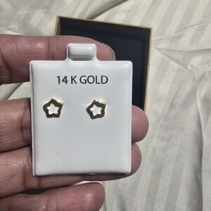 Guaranteed new 14k real Italian gold star earrings